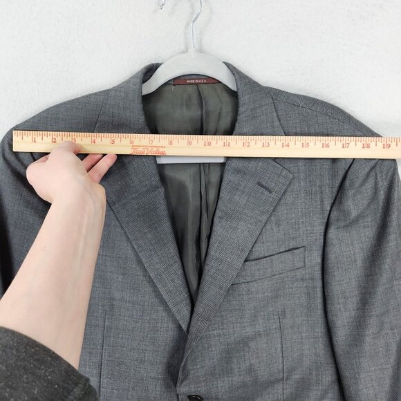Hickey Freeman Jacket Mens 42 Regular Gray Worsted Wool Union Made Blazer Suit - Picture 10 of 16